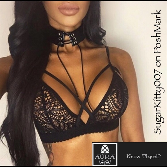 Aura Other - Sexy Black Lace Bandage Bralette